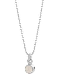 Nellou Jewellery - Neutrals Gem Dot Birthstone Necklace Crystal April Sterling - Lyst