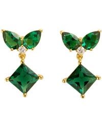 Juvetti - Amore Earrings Emerald & Diamond - Lyst