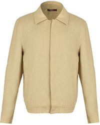 DAVID WEJ - Neutrals Hugo Linen Aviator Jacket - Lyst