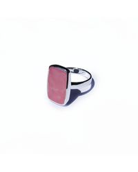FV Jewellery - La Stèle Rose Quartz Rectangle Ring - Lyst