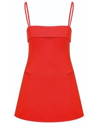 NAZLI CEREN - Gaia Cotton Mini Dress In Tangerine - Lyst