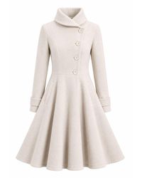 Nikka Place - Flared Wool Winter Coat With Buttons - Lyst