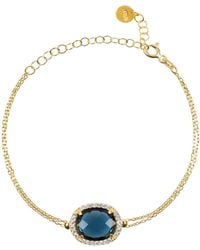 LÁTELITA London - Beatrice Oval Gemstone Bracelet Gold Sapphire Hydro - Lyst