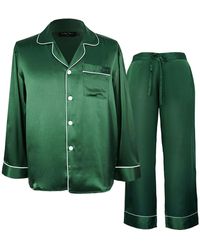 NOT JUST PAJAMA Men's Silk Essentials Pyjama - Green