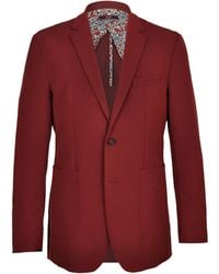 DAVID WEJ - Ashford Relaxed Single Breasted Blazer – Burgundy - Lyst