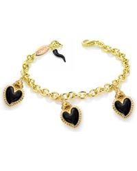 Unaloe - Plated Bracelet With Three Heart Pendants And Horn - Lyst