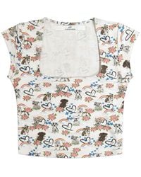 Cloud Haven - Love Them All Square Neck Tee - Lyst