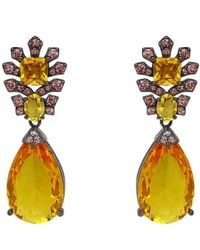 Michael Nash Jewelry - Ingrid Topaz Crystal & Cubic Zirconium Drop Pierced Earrings - Lyst