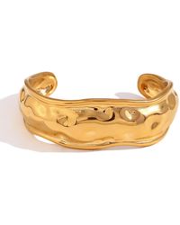 Olivia Le - Jordana Hammered Wide Open Cuff Bracelet - Lyst