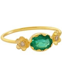 Emma Chapman Jewels - Emerald Diamond Stacking Ring - Lyst