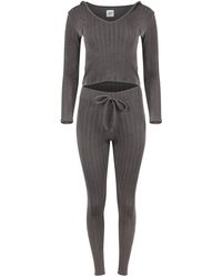 Lezat - Miranda Cozy Sweater Hoodie & legging Set Charcoal - Lyst
