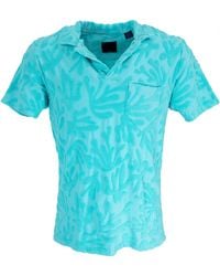 lords of harlech - Johnny Coral Towel Polo Shirt - Lyst