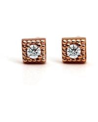 VicStoneNYC Fine Jewelry - Unique Textured Tiny Diamond Stud Earrings - Lyst