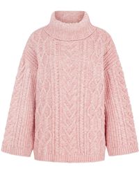 Cara & The Sky - Emily Cable Roll Neck Tunic Jumper - Lyst