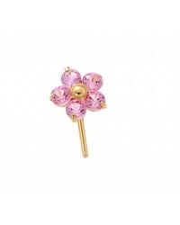 Zahav Jewelry - 14K Solid 24G Dark Corundum L Shape Flower Nose Stud - Lyst