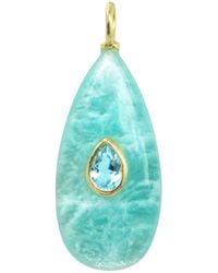 KAMARIA - Amazonite Gemstone Pendant With Topaz - Lyst