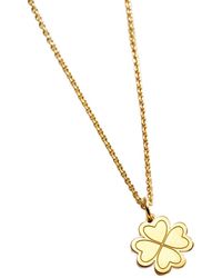 Posh Totty Designs - Plated Four Leaf Clover Charm Necklace - Lyst