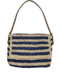 Nooki Design - Bella Crochet Stripe Bag In Navy - Lyst