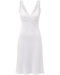 Oh!Zuza - Grace Satin Viscose Mini Nightdress Lace Cream - Lyst