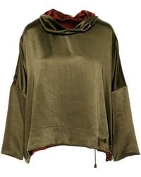 Silvia Serban - Reversible Satin Blouse Kaki & Burgundy - Lyst