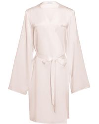 Manitu - Wedding Embroidered Silk Short Robe - Lyst