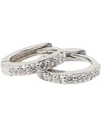 Harfi - Diamond April Birthstone Small Huggie Hoops - Lyst