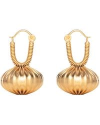 Meraki by Rashmi Bajaj - Aelia Plated Hoop Dangle Earrings - Lyst
