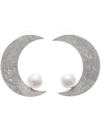 Silver Moon - Pearl Sterling Earrings – Moon - Lyst