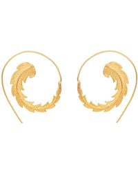 Pats Jewelry - Feather Hoop Earrings - Lyst
