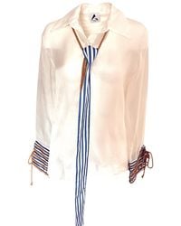 ARSHYS - Neutrals Striped Statement Shirt - Lyst