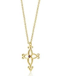 Unaloe - Soul Cross Vermeil Necklace With Ruby – Luxury Religious Jewelry - Lyst