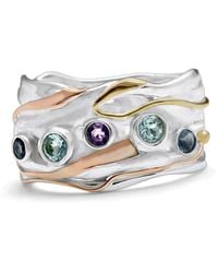 Isla Silver - Organic Topaz, Iolite, & Amethyst Statement Ring - Lyst