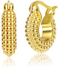 Genevive Jewelry - Rachel Glauber Colored Bead Small Hoop Earrings - Lyst