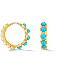Dower & Hall - Medium Azure Huggie Hoops - Lyst