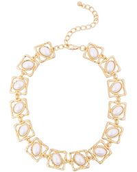 Saachi - Geometric Frame Cabochon Necklace - Lyst