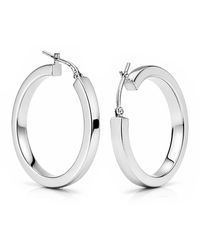 Unaloe - Polished Sterling Chunky Hoop Earrings - Lyst