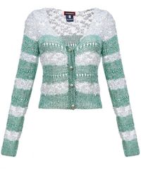 Andreeva - Mint Summer Handmade Knit Sweater With Pearl Buttons - Lyst