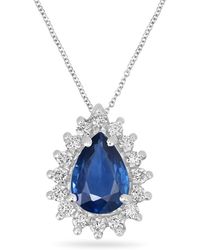 Artisan - 18K Sapphire & Diamond Pear Pendant - Lyst