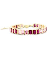 SHYMI - Bezel-Set Color Emerald Tennis Bracelet - Lyst