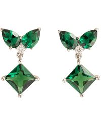 Juvetti - Amore White Gold Earrings Emerald & Diamond - Lyst