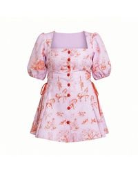 L’orangerie D’isabella - Bloom & Laced Dress Lilac Toile De Jouy - Lyst
