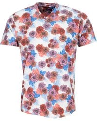 lords of harlech - Maze Snap Floral V-Neck Tee - Lyst
