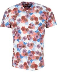 lords of harlech - Maze Snap Floral V-Neck Tee - Lyst