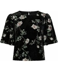 Traffic People - Swan Song Metallic Floral Velvet Rene Blouse - Lyst