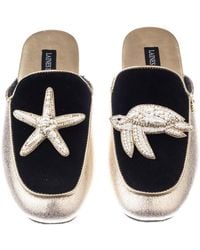 Laines London - Classic Mules With Pearl Starfish & Turtle Brooches - Lyst