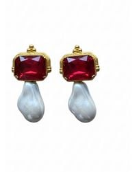 Silver & Elegant Co. - Renaissance Inspired Gemstone Thick Plated Bronze Earrings - Lyst