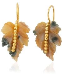 Milou Jewelry - Agate Leaf Earrings - Lyst
