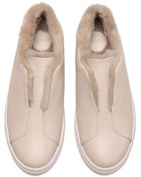 Fursho - Neutrals Classic Shearling-Lined Slip-On Trainers - Lyst