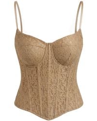 Malo - Neutrals Lace Corset Bustier Top - Lyst
