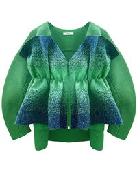 Arto. - Flower Flared Knitted Cardigan Coat - Lyst